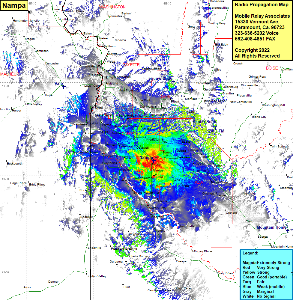 heat map radio coverage Nampa